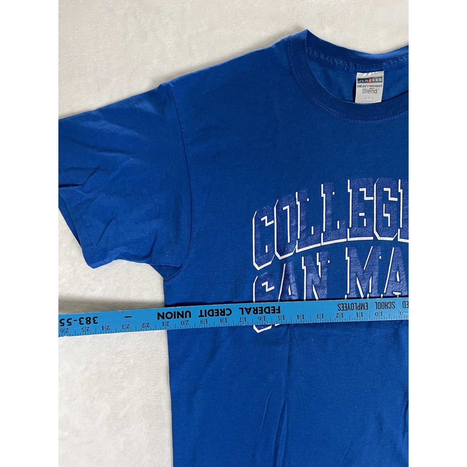 Jerzees Vintage College Of San Mateo T-Shirt Size Large Blue Spell O Size US L / EU 52-54 / 3 - 4 Thumbnail