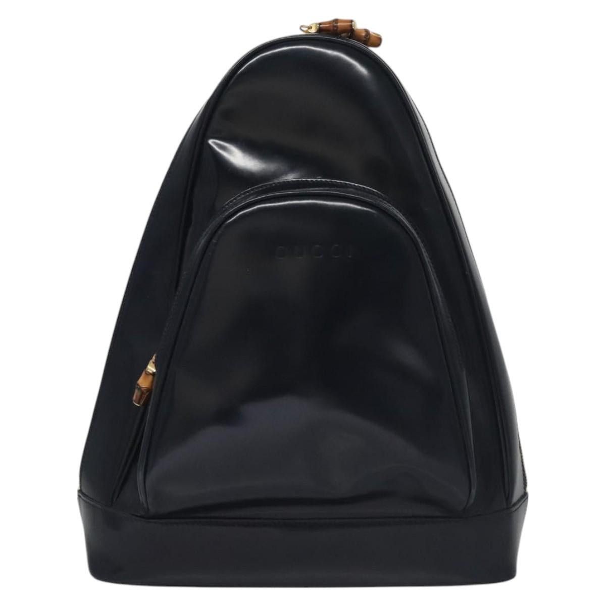Gucci GUCCI Bamboo Body Bag Patent Leather Navy Gold Size ONE SIZE - 2 Thumbnail
