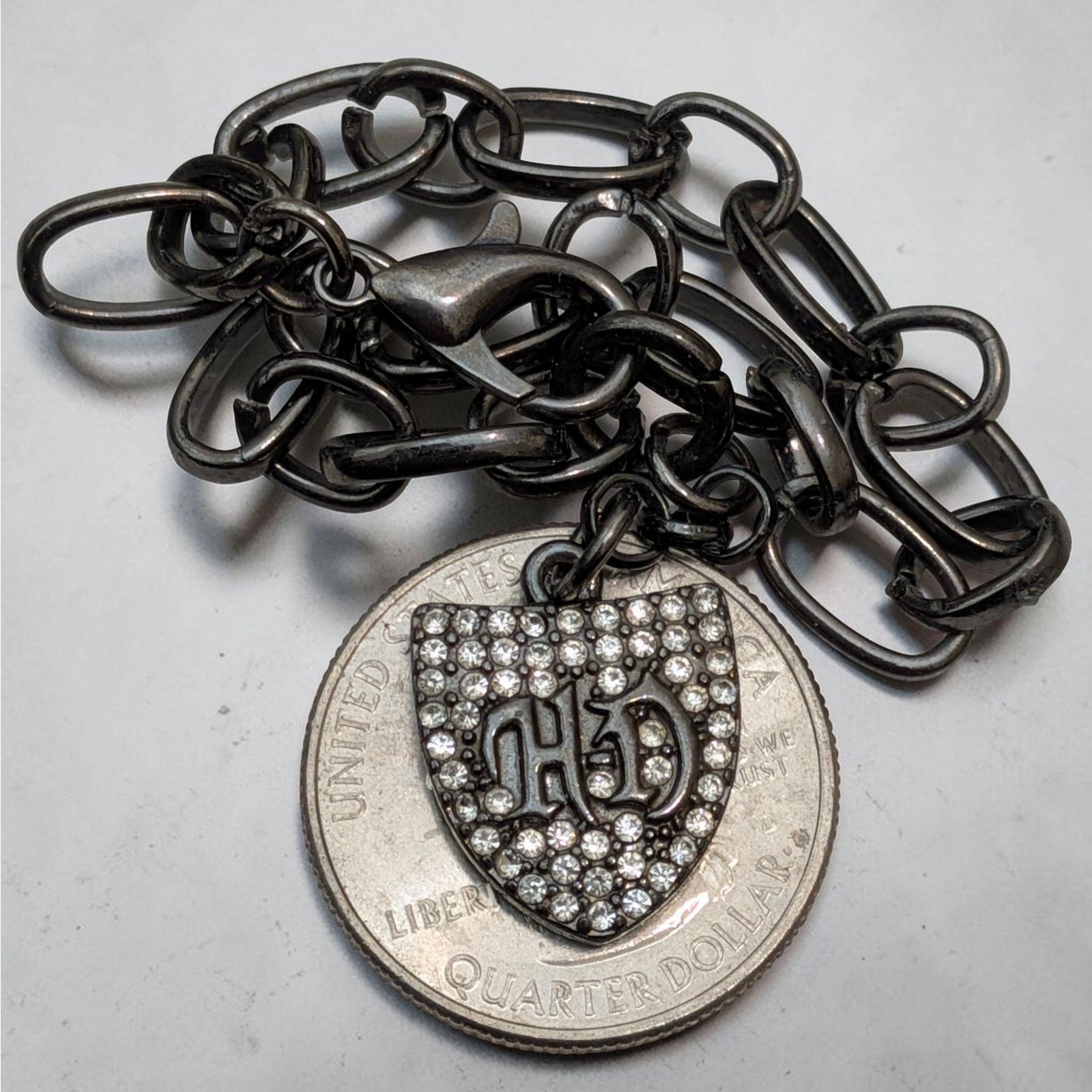 Harley Davidson HARLEY DAVIDSON Rhinestone HD Bar & Shield Charm Bracelet Size ONE SIZE - 3 Thumbnail