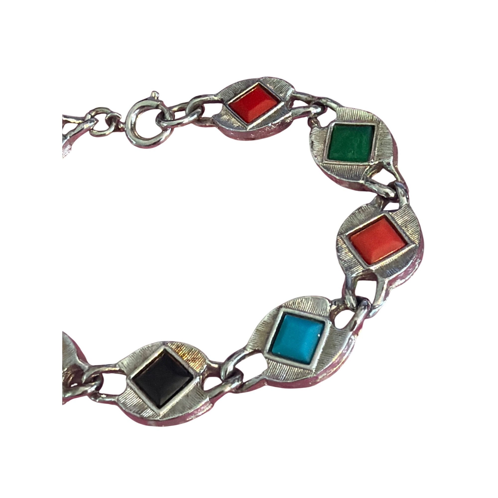 Other Vtg Sarah Coventry Harlequin Reversible Bracelet Silver Tone Size ONE SIZE - 3 Thumbnail
