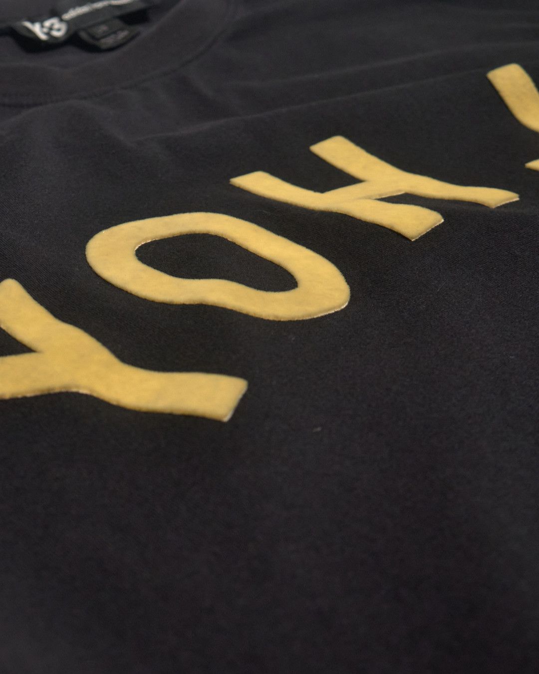 Y-3 FW19 Yohji Yamamoto Velvet Text LS Shirt Size US L / EU 52-54 / 3 - 4 Thumbnail