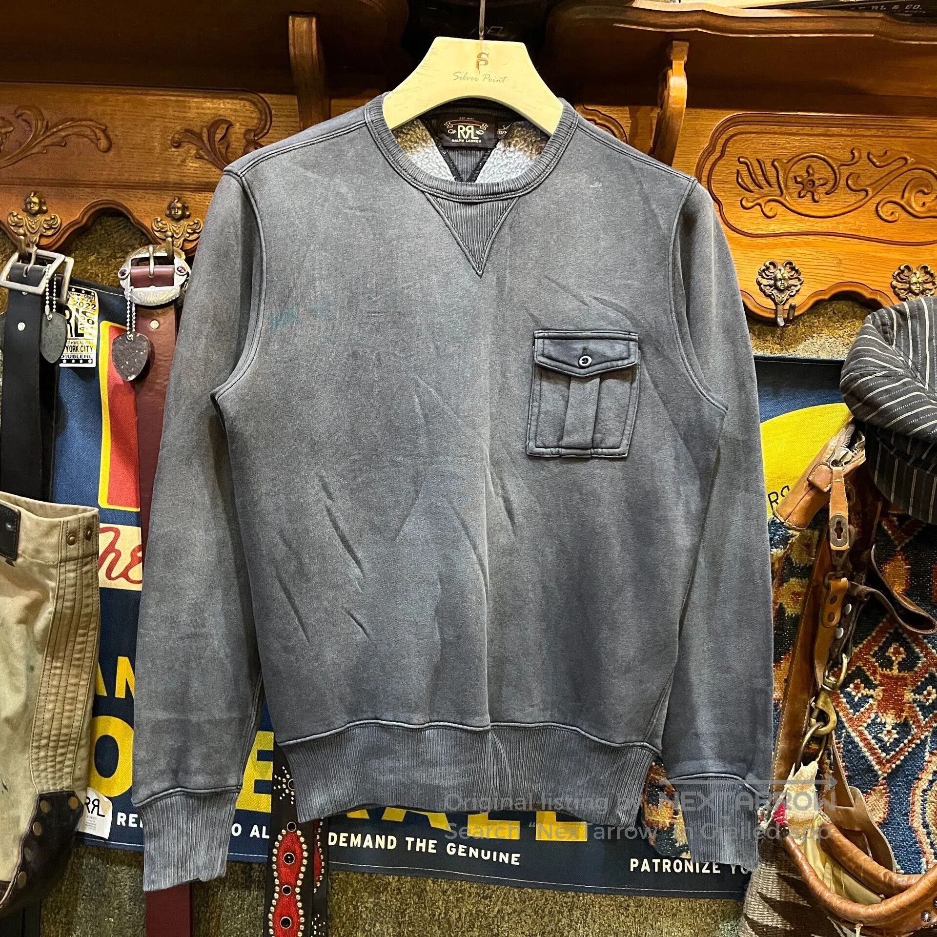 RRL Ralph Lauren gray sweatshirt with pocket by Ralph Lauren. Size US S / EU 44-46 / 1 - 1 Thumbnail