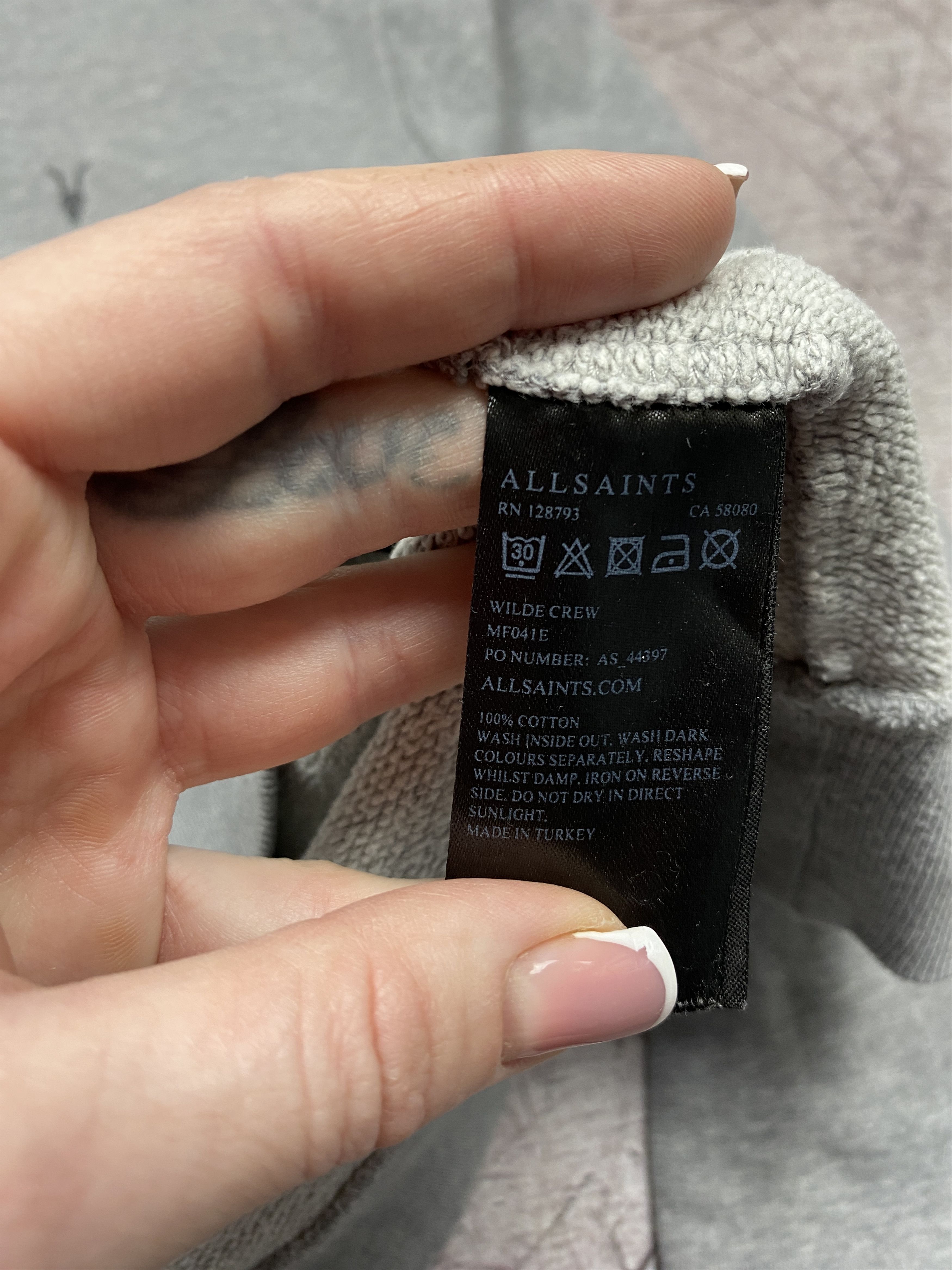 Allsaints Allsaints Mens Wilde Crew Neck Sweatshirt Size US L / EU 52-54 / 3 - 5 Thumbnail