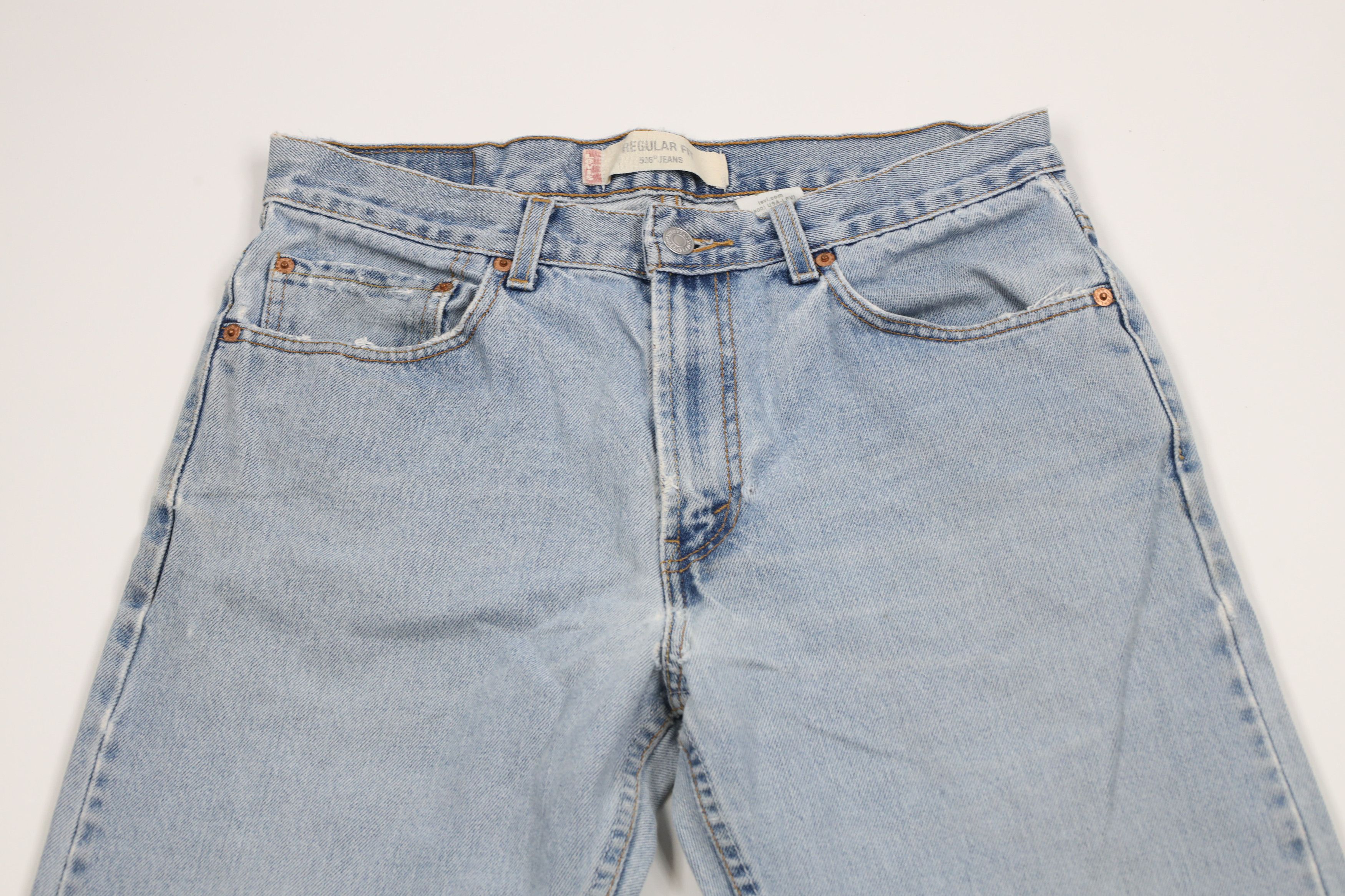 Levi's × Vintage Vintage Y2K 2003 Levis 505 Regular Fit Denim Jeans Blue Size US 32 / EU 48 - 2 Thumbnail