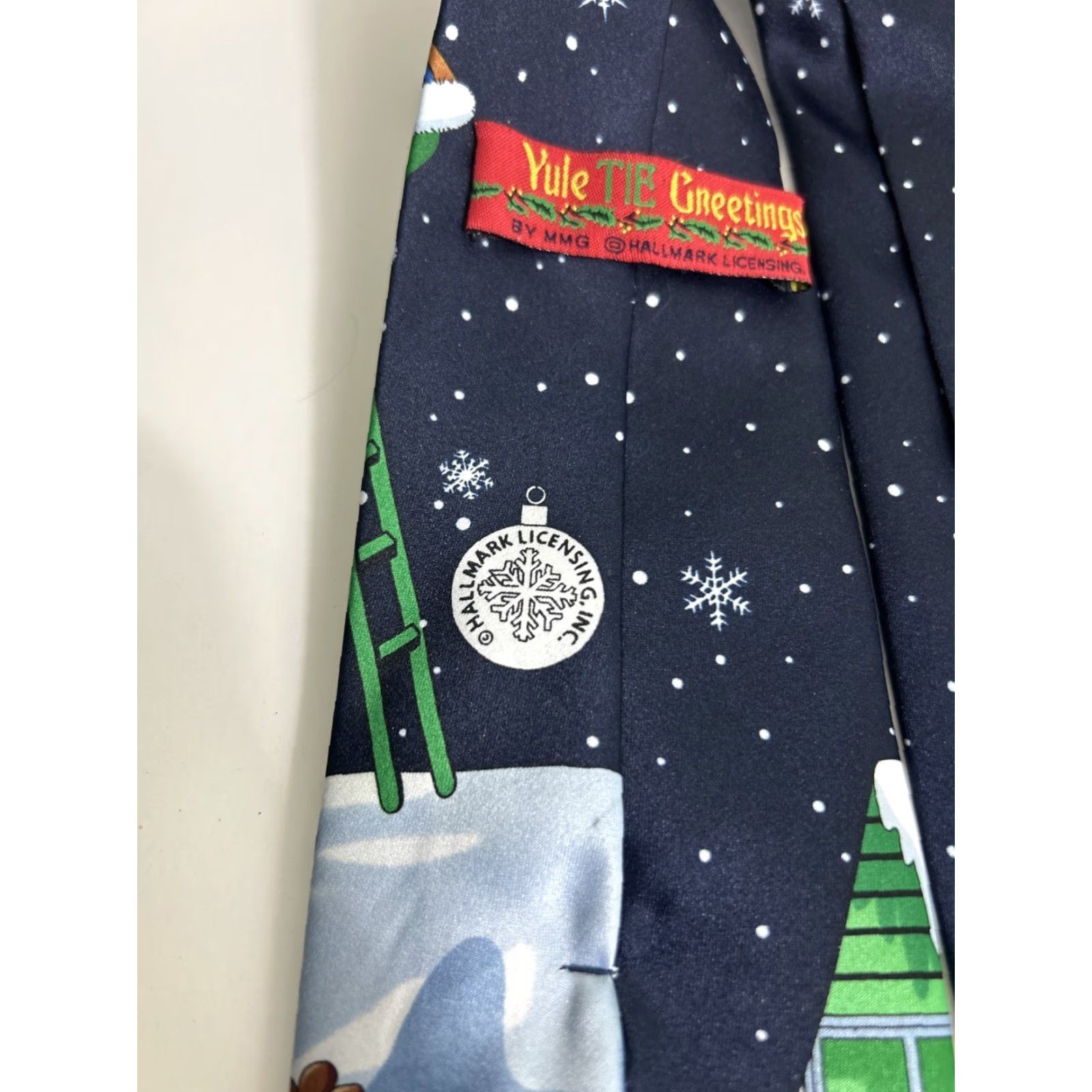Vintage Yule Tie Christmas Necktie Santa Reindeer Novelty Roof Funny Greetings Holiday Size ONE SIZE - 7 Thumbnail