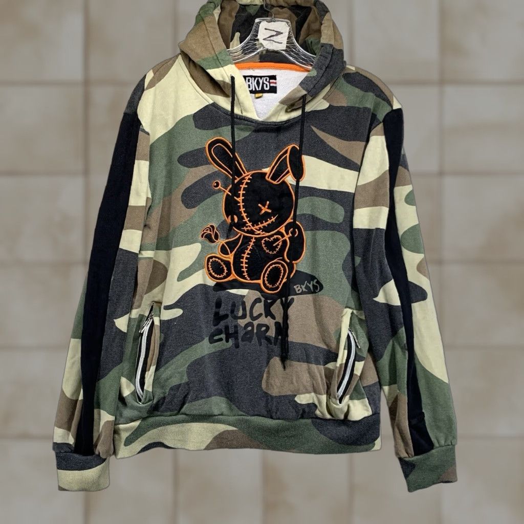 Vintage VINTAGE BKYS Hoodie Unisex Adults Small Camo Streetwear Long Sleeve Pullover Heavyweight Pockets Art Logo Size US S / EU 44-46 / 1 - 1 Thumbnail