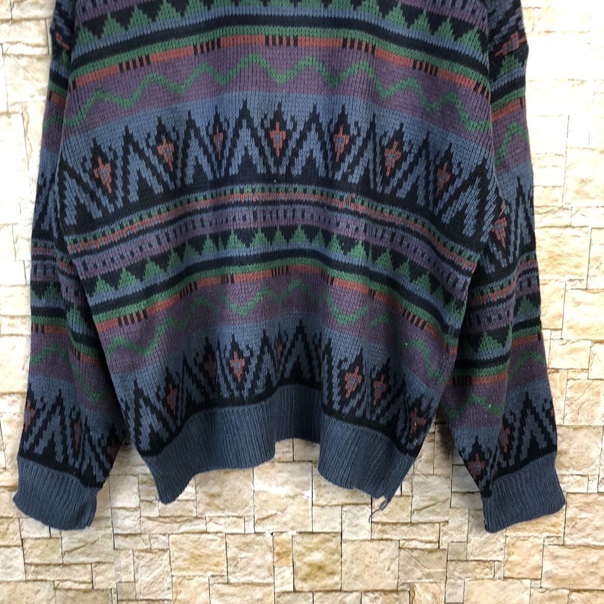 Homespun Knitwear Lythema vintage art sweatshirt Blue Knitwear #A1094 Size US L / EU 52-54 / 3 - 6 Thumbnail