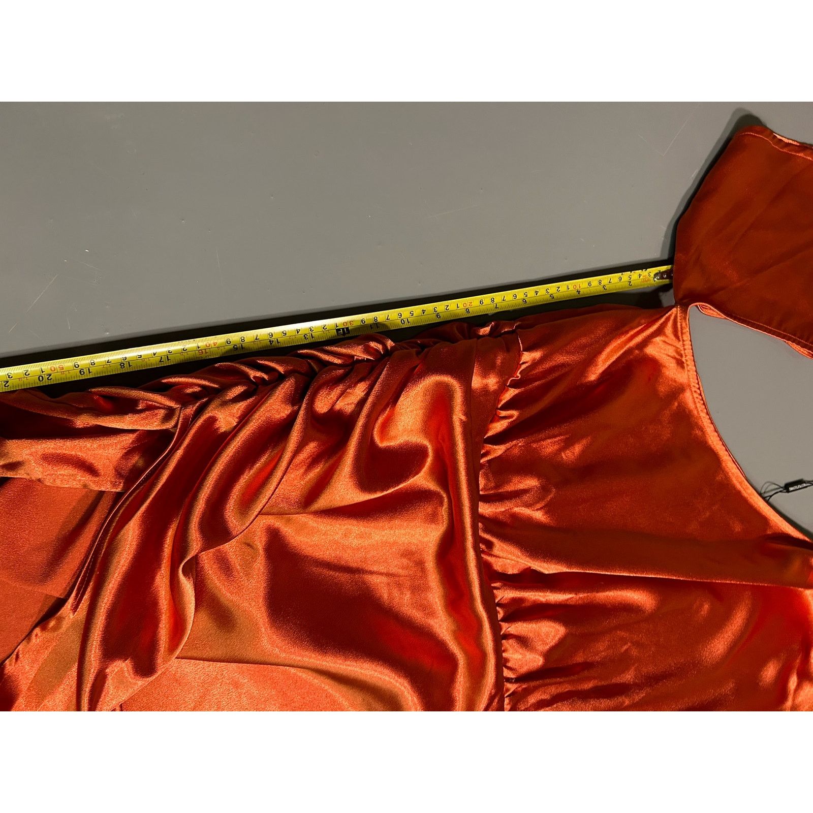 Other Pretty little things,NWT RUST SATIN DRESS S 12 Size XL / US 12-14 / IT 48-50 - 6 Thumbnail