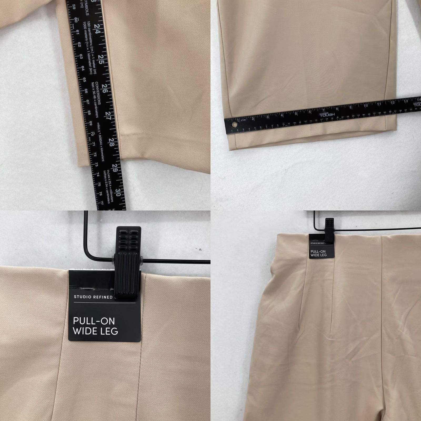 Torrid Torrid Studio Pants Womens 1X Short Smoke Gray Studio Refined Pull-On Wide Leg Dress Pants Beige Size 40" / US 18 - 9 Thumbnail