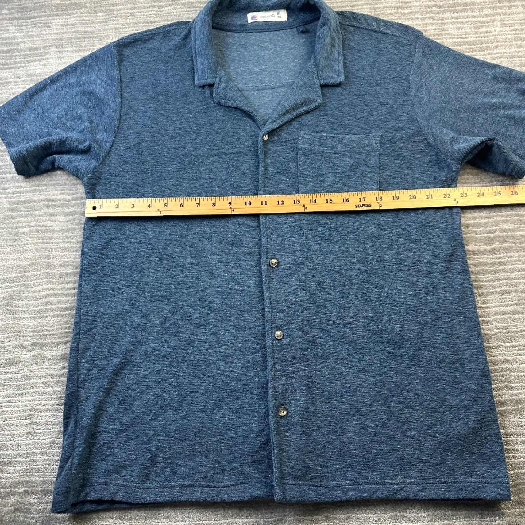 Vintage Laguna Button-Up Shirt XL Mens Blue Cotton Polyester Beach Casual Button-Down Short Sleeve, Breathable, Pockets Size US XL / EU 56 / 4 - 6 Thumbnail