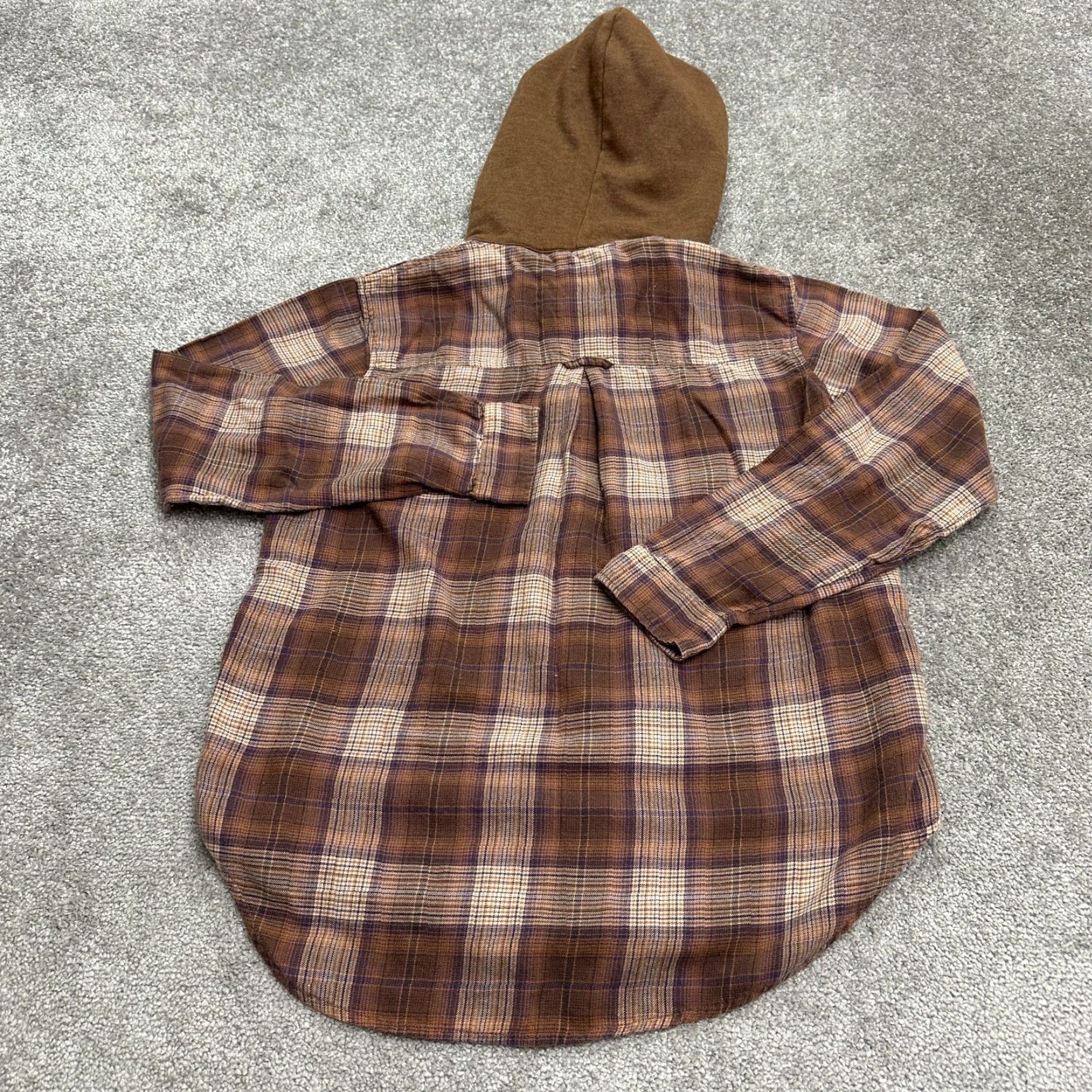 American Eagle Outfitters American Eagle Hoodie Shirt Mens XS Brown Plaid Long Sleeve Button-Up Casual Classic Size US XS / EU 42 / 0 - 2 Thumbnail