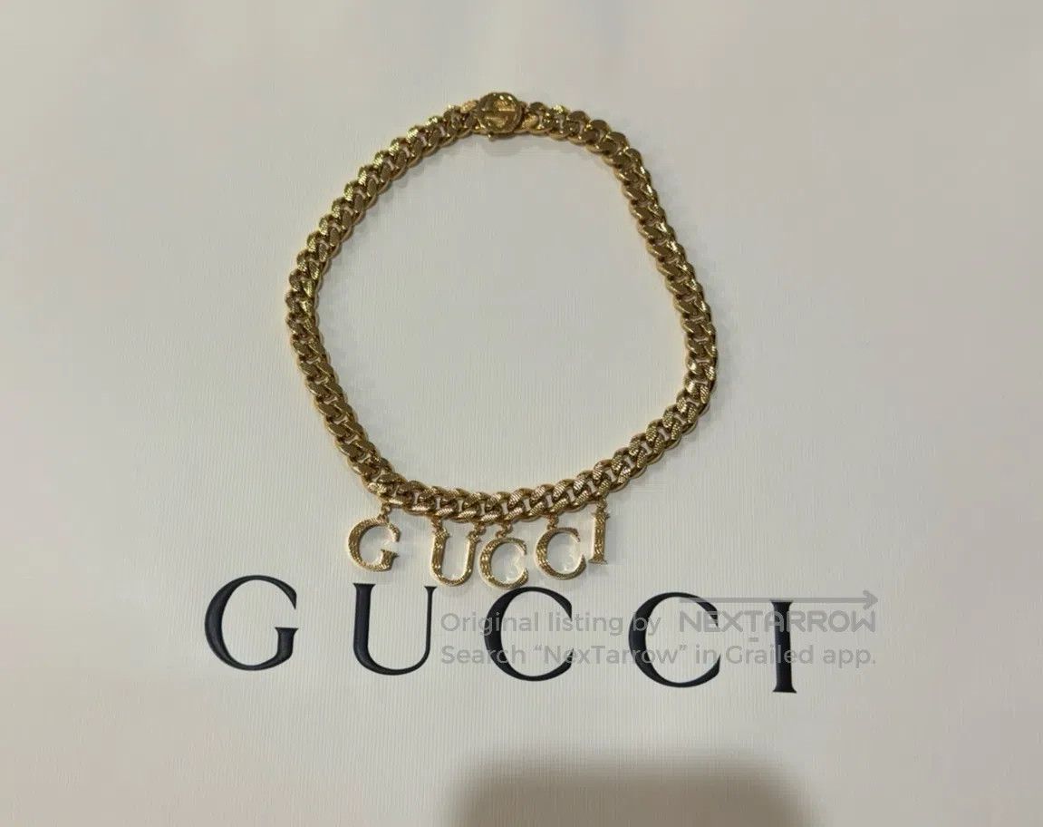 Gucci Guicci Gold Letter Logo Necklace| Size ONE SIZE - 5 Thumbnail