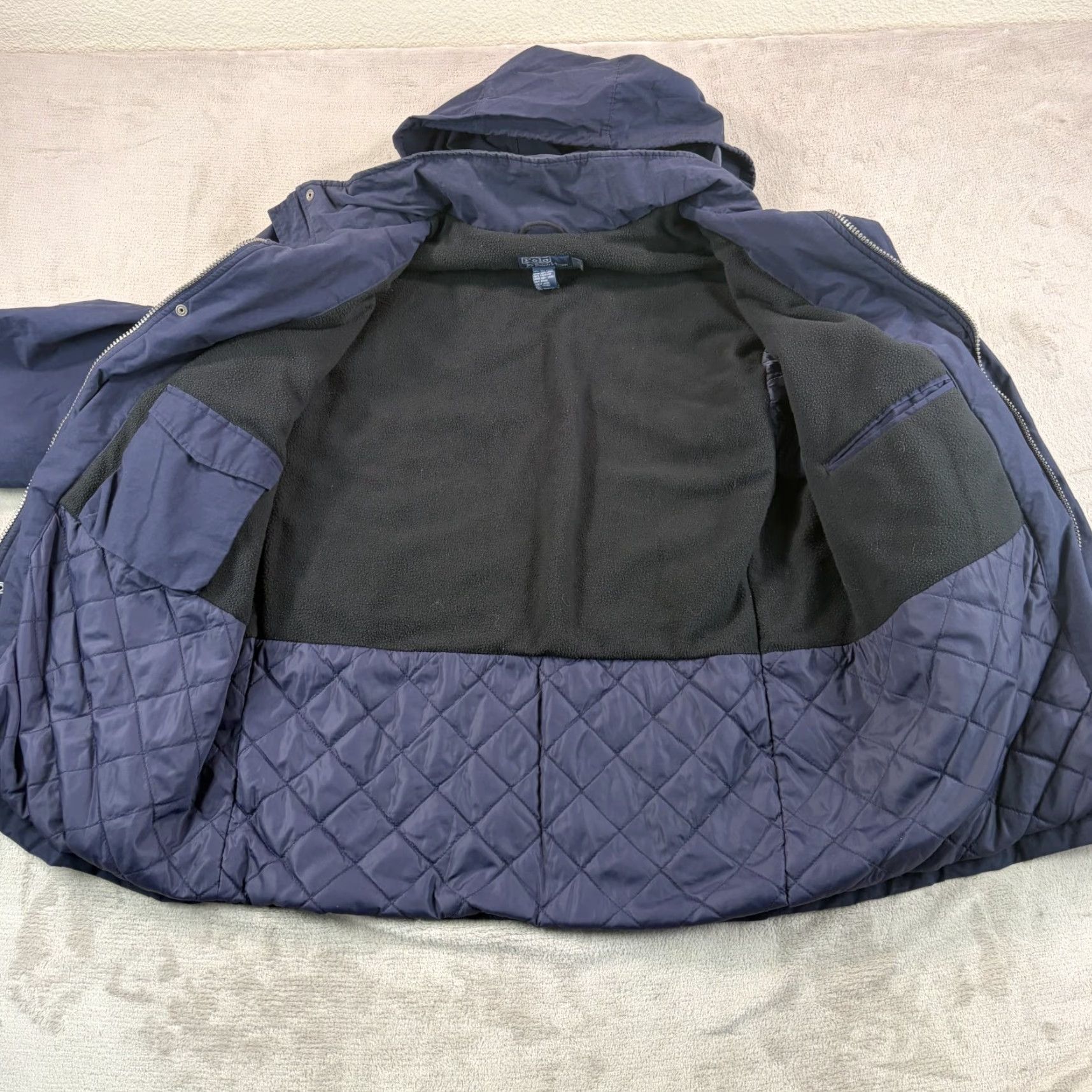 Polo Ralph Lauren VINTAGE Polo Ralph Lauren Hooded Jacket Navy XL Men Full Zip Pockets Cargo Parka Blue Designer 80s 90s Casual Workwear Shirt? Size US XL / EU 56 / 4 - 5 Thumbnail