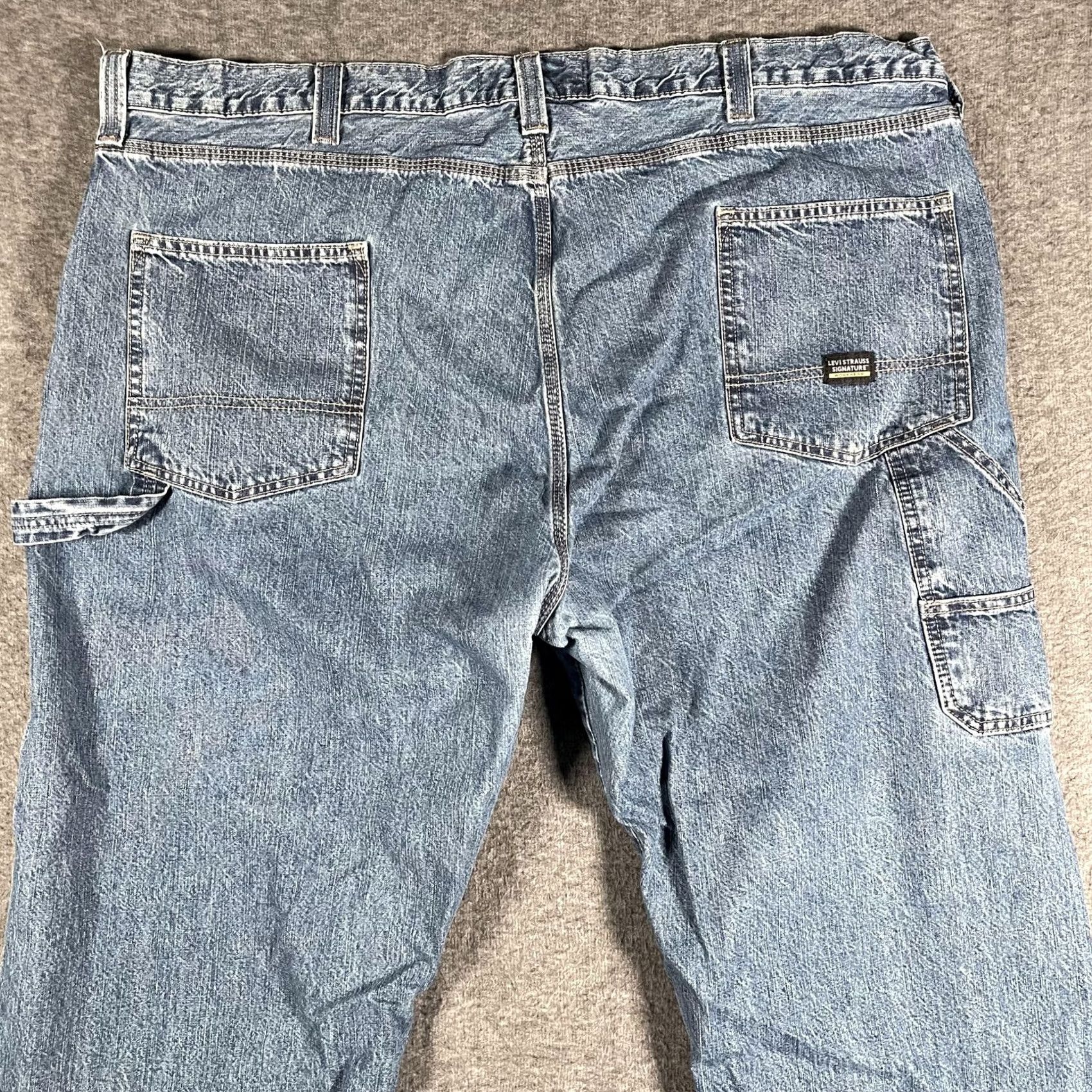 Vintage Levi Strauss Signature Jeans Carpenter Workwear Mens 48x30 Blue Relaxed Fit Jeans Big & Tall CW-3924 Regular Size US 32 / EU 48 - 4 Thumbnail