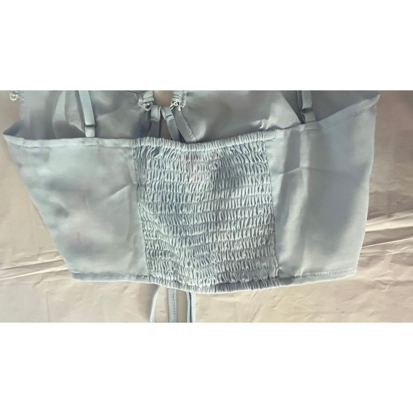 Dolls Kill Dolls Kill Sugar Thrillz Light Blue Ruffle Crop Top Size XXS Size ONE SIZE - 6 Thumbnail