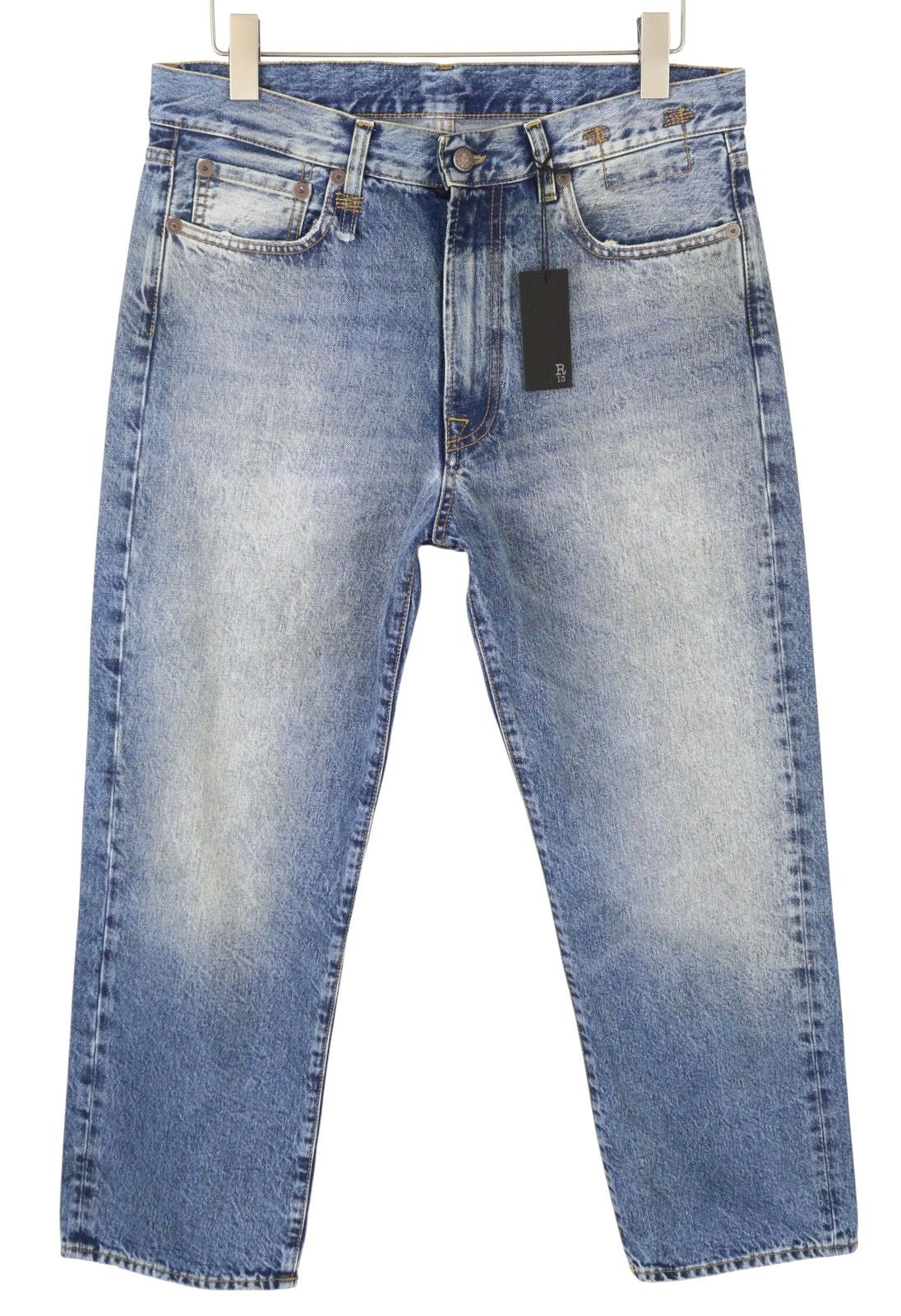 R13 BOYFRIEND 29 Jasper Whiskers Faded Zip Blue FW25 86840 Size 29" - 1 Thumbnail