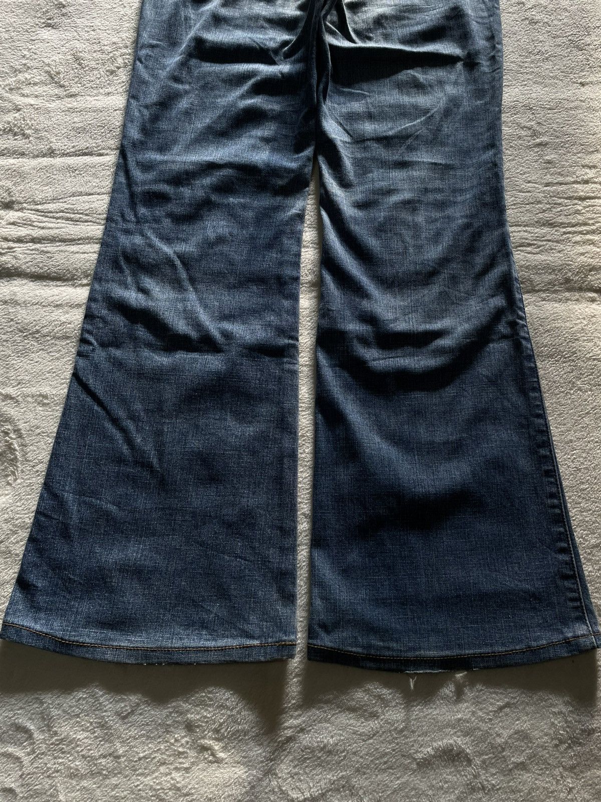 Japanese Brand Vintage Sweet Camel Boot Cut Faded Mudwash Dark Blue Jeans Size 30" / US 8 / IT 44 - 13 Thumbnail