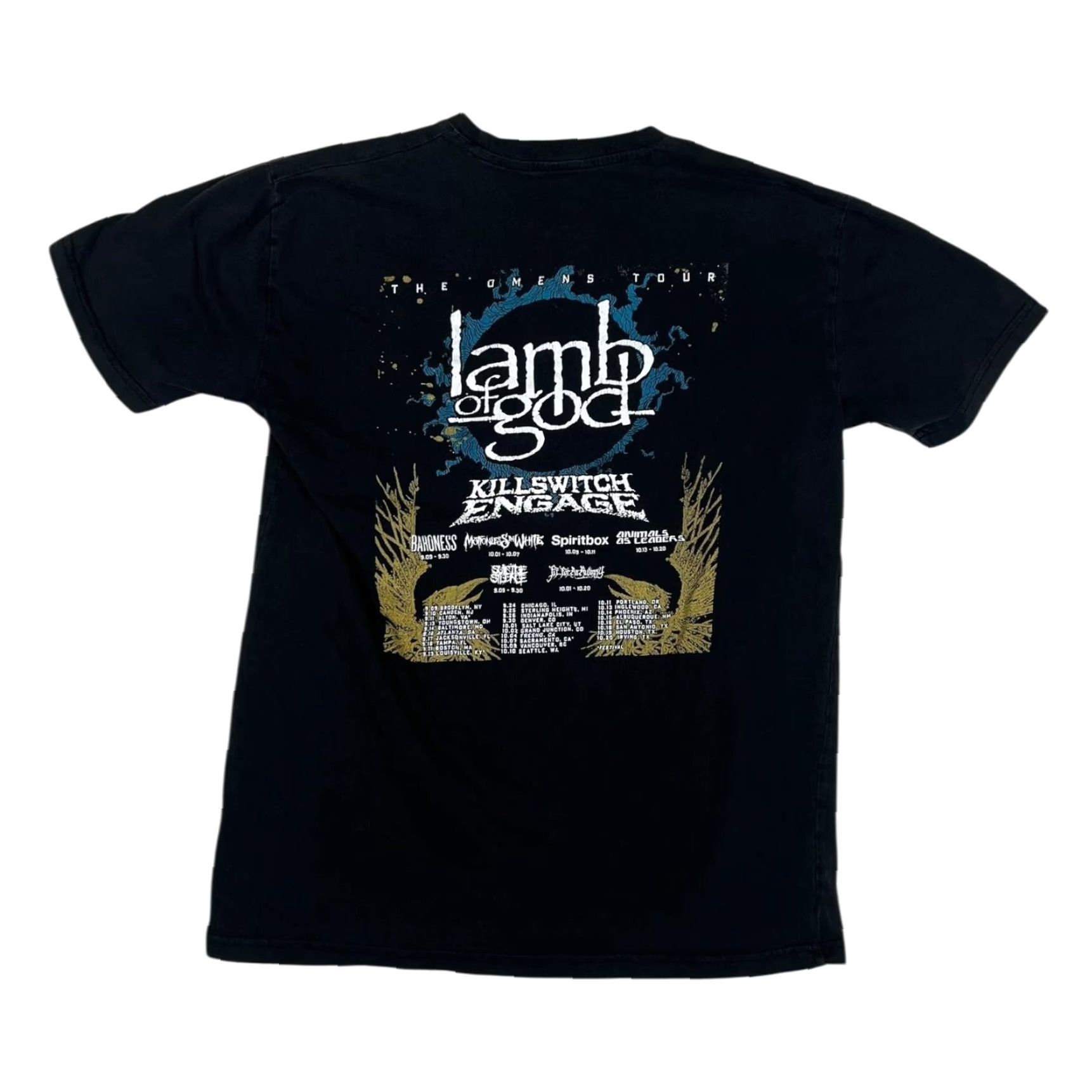 Vintage Lamb Of God Omens Tour T-Shirt Women's Large Black Graphic Print Front Back Lamb Of God Logo Killswitch Engage Concert Metal Shirt XS? Size L / US 10 / IT 46 - 3 Thumbnail