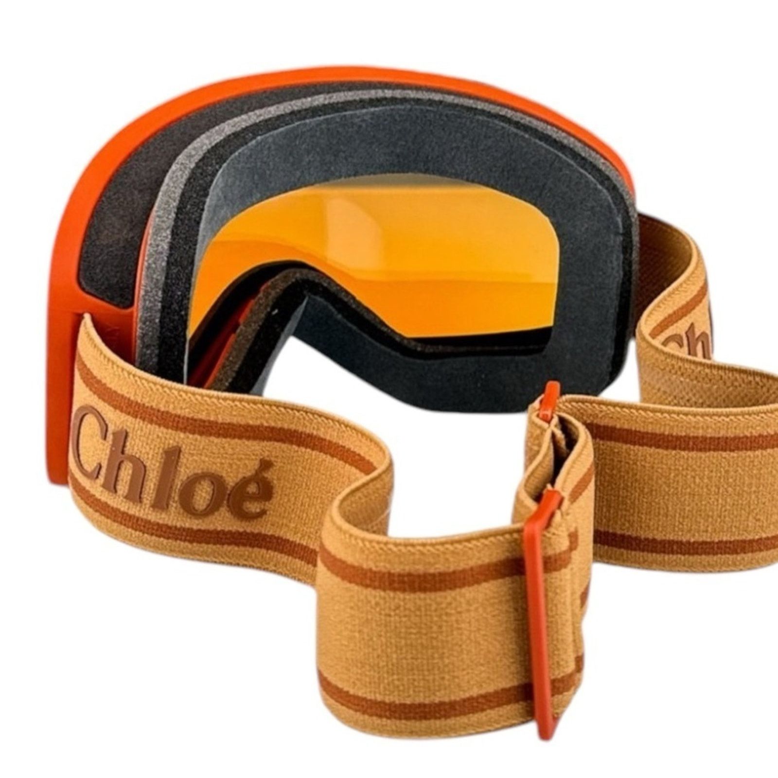 Chloe New! CHLOE Ski Mask CH0072S 003, Matte Rust/Orange Blue Size ONE SIZE - 6 Thumbnail