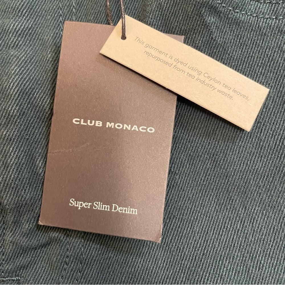 Club Monaco New $129 Club Monaco Super Slim Tea Dyed Green Jeans Size 3 Size US 32 / EU 48 - 5 Thumbnail
