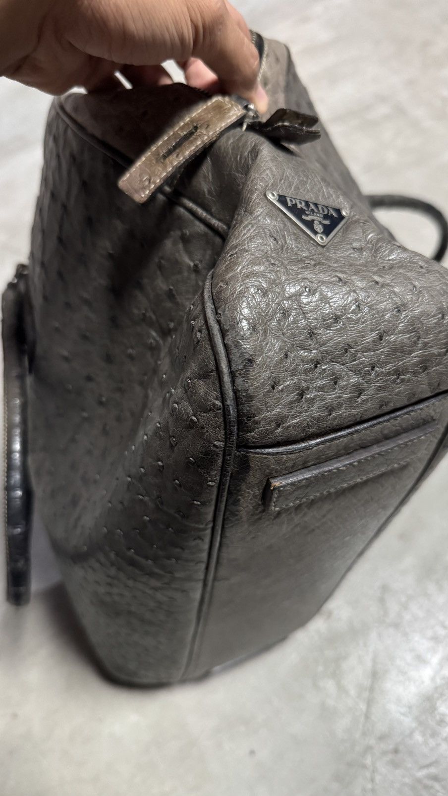 Prada Prada ostrich Briefsace Leather Bag Size ONE SIZE - 13 Thumbnail