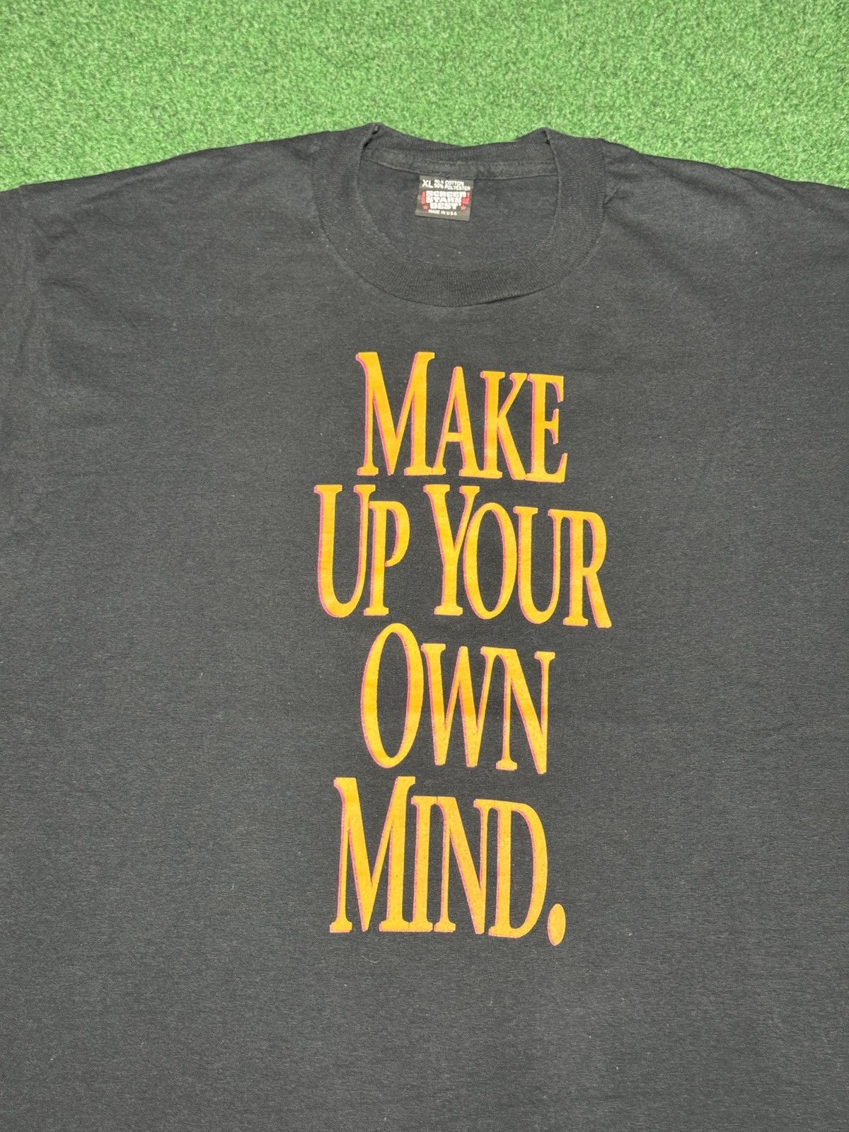 Vintage Amiga Computers Promo Make Up Your Own Mind 90s T-Shirt Size US XL / EU 56 / 4 - 2 Thumbnail