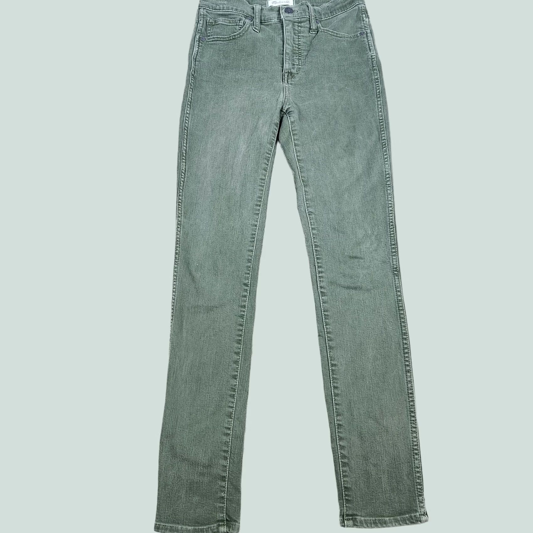 Madewell Madewell Jeans Skinny 25 29in Green Button Fly Button Front 5-Pocket Denim City College Womens Regular Size 25 Modern Vintage No Size 42" / US 20 - 1 Thumbnail