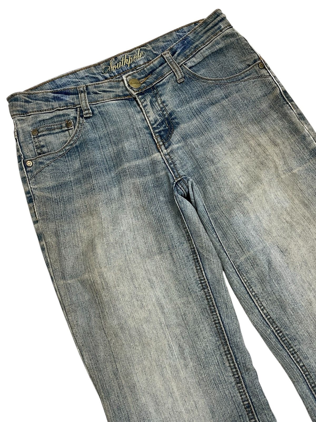 JNCO × Southpole Southpole Embroidery Flare Muddy Rusty Y2K Denim Size US 29 - 3 Thumbnail
