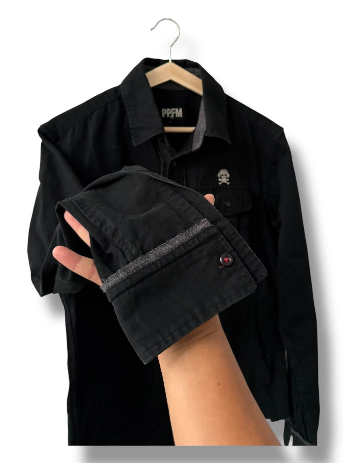 PPFM PPFM SKULL SINGLE POCKET JAPANESE BRAND SHIRT BUTTONS UP Size US L / EU 52-54 / 3 - 7 Thumbnail