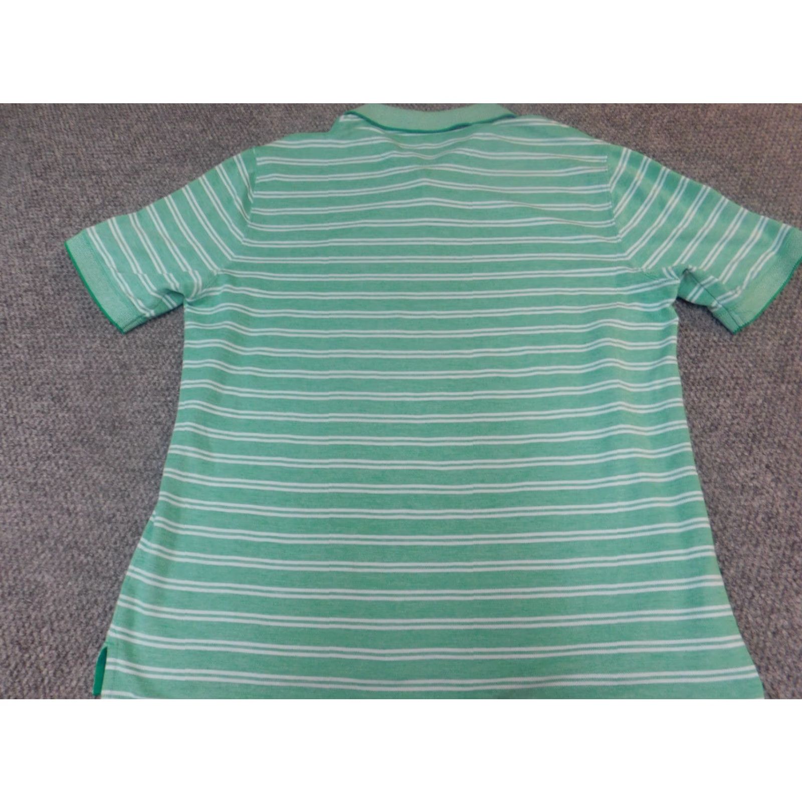 Vintage Saddlebred Polo Shirt Mens L Green Striped Regular Fit Short Sleeve Knit Buttoned Collar Golf Size US L / EU 52-54 / 3 - 5 Thumbnail