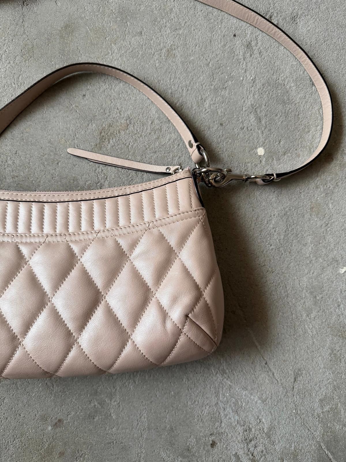 Coach Coach 2Way Leather Quilted Shoulder Bag Cream Size ONE SIZE - 9 Thumbnail