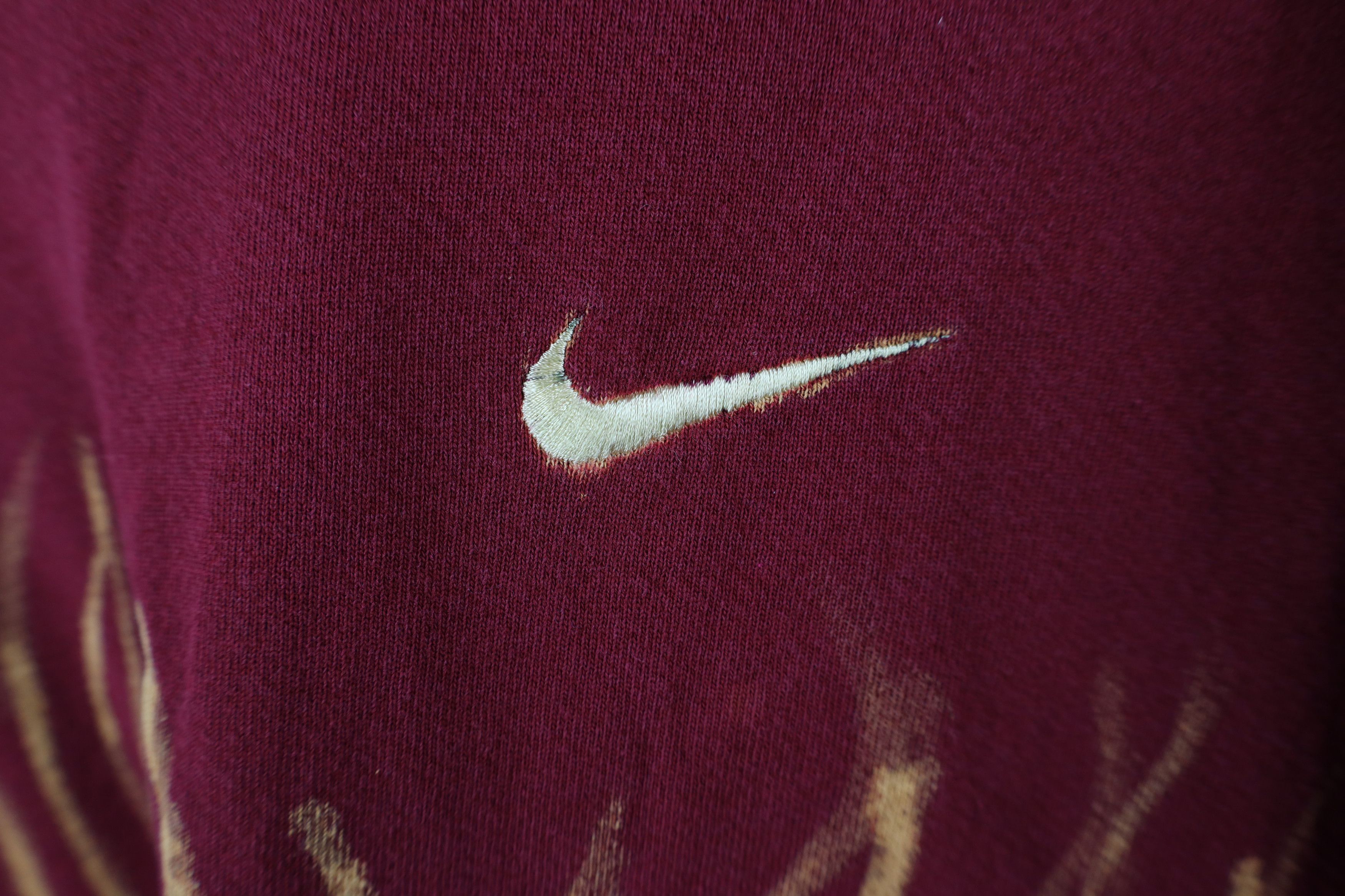 Nike Vintage 90s Nike Mini Swoosh Fire Flames Sweatshirt USA Size US L / EU 52-54 / 3 - 4 Thumbnail
