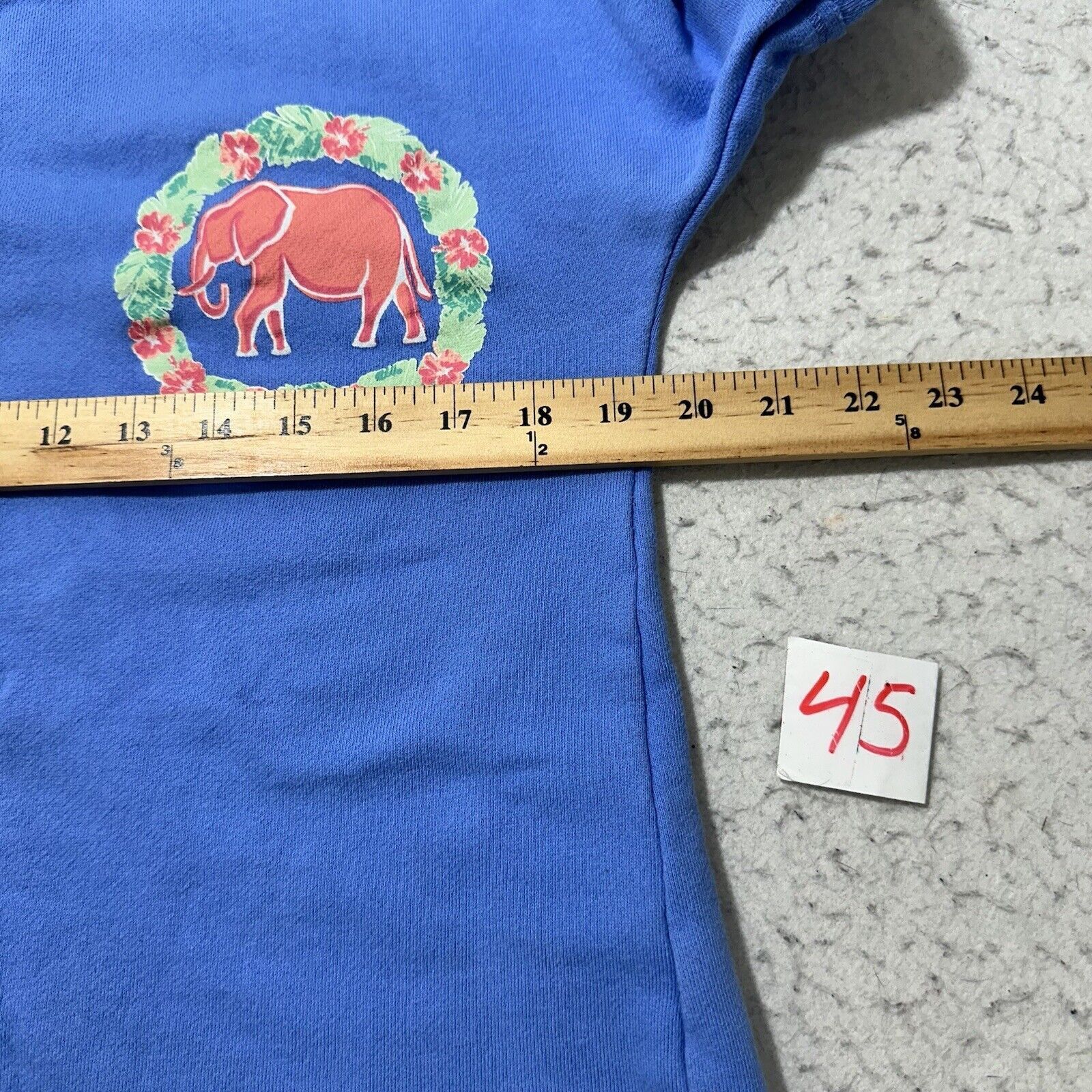 Other Crown & Ivy Medium Blue Pink Elephant Floral Sweatshirt Size M / US 6-8 / IT 42-44 - 13 Thumbnail