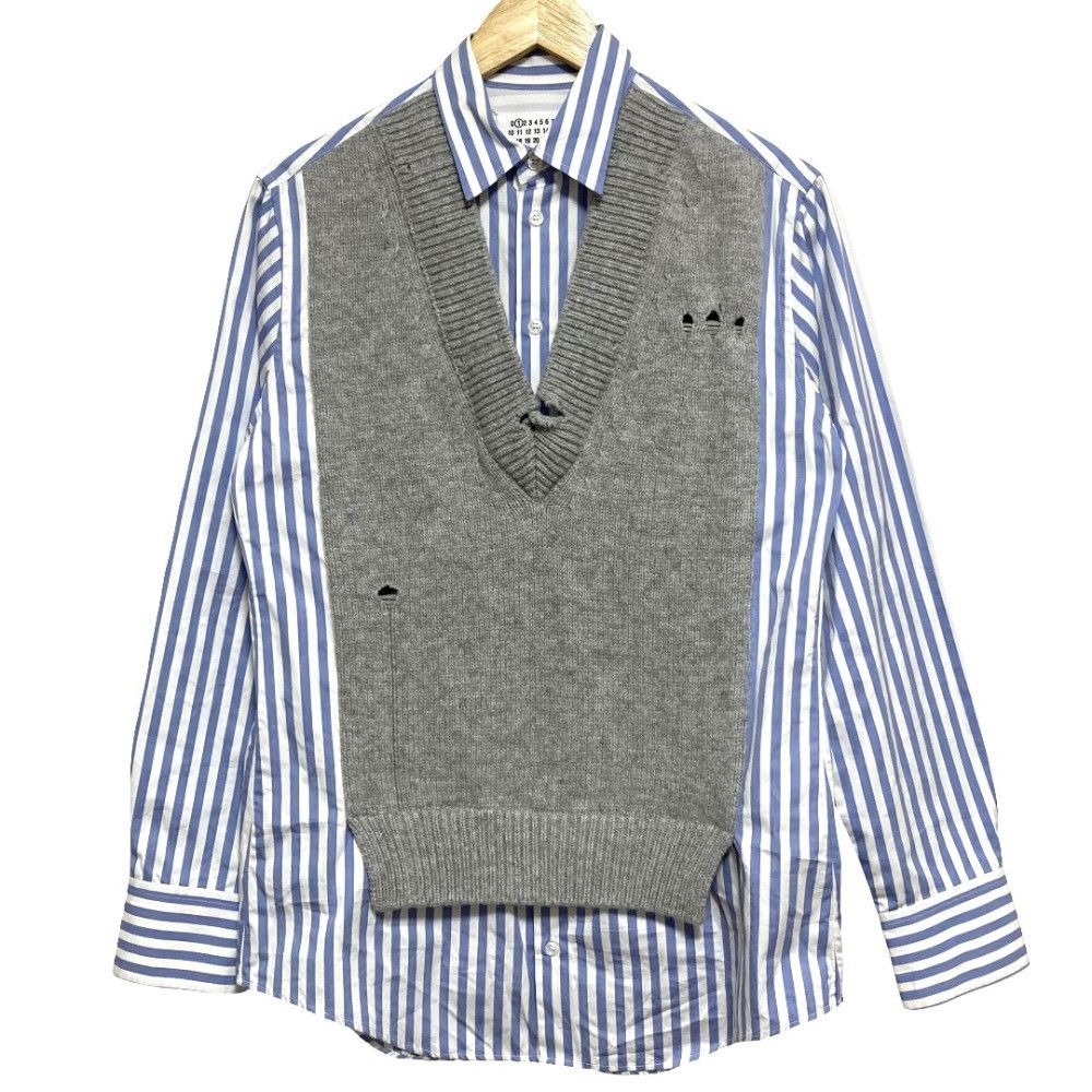 Maison Margiela Maison Margiela Maison Margiela Layered Knit Shirt Textile Dress Shirt S51DL0382 DUTY FREE for USA Size ONE SIZE - 1 Thumbnail