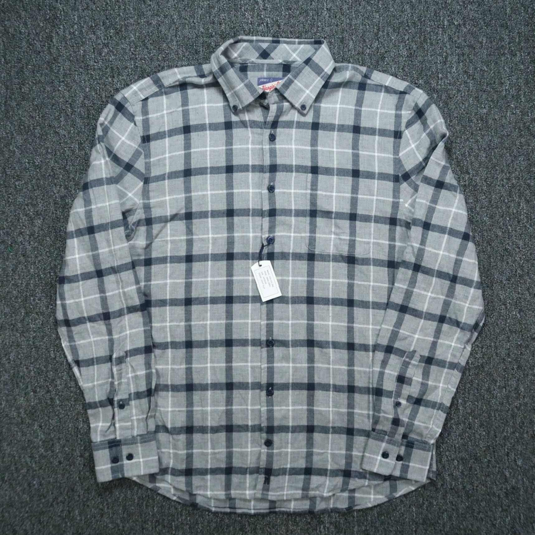 johnnie-O Johnnie O Shirt Mens Medium Light Gray Fischer Plaid Long Sleeve Button NWT Size US M / EU 48-50 / 2 - 2 Thumbnail