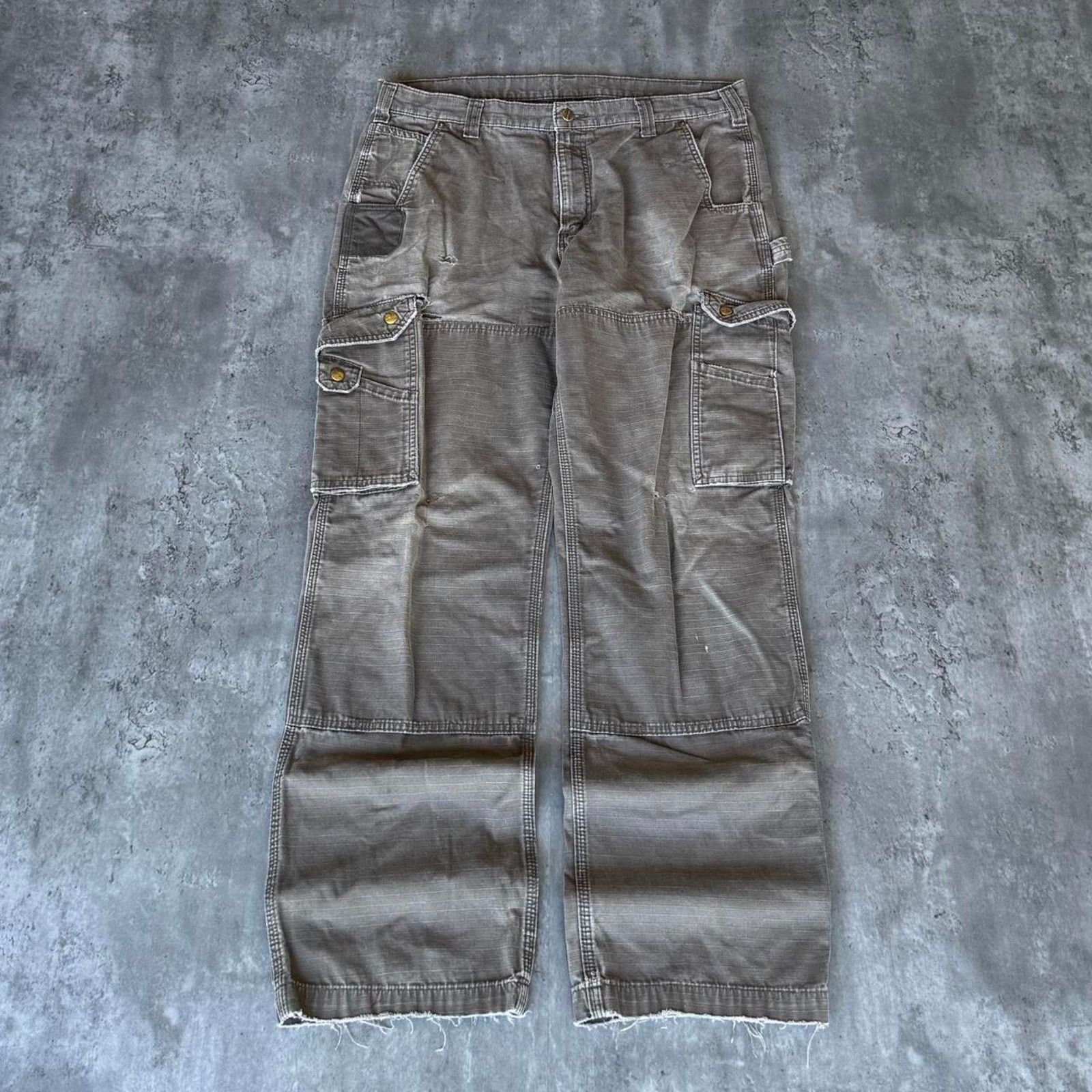 Carhartt × Carhartt Wip × Vintage Carhartt Double Knee Baggy Cargo Skater Cyber Opium Pants Size US 37 - 1 Thumbnail