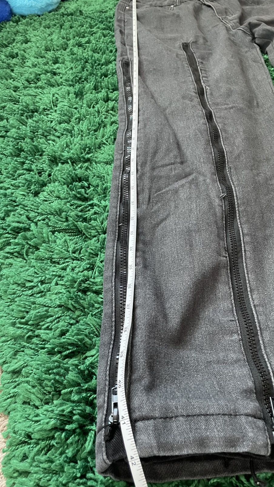 Vintage Flare baggy zipper jeans flared goth Size US 31 - 9 Thumbnail