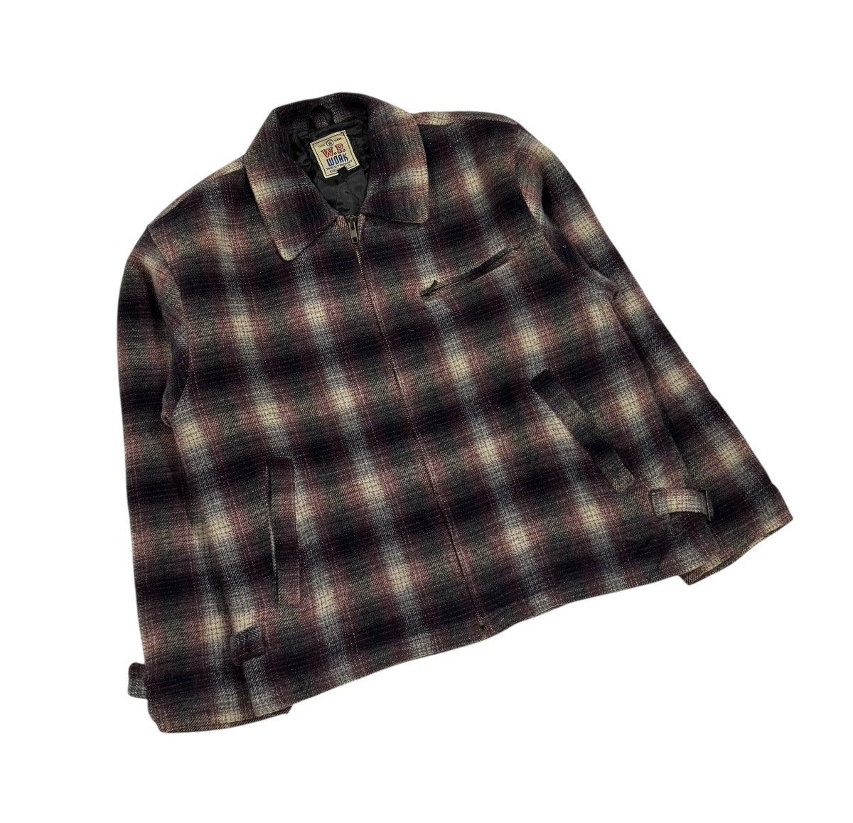 If Six Was Nine Vtg🔥80’s Bobson Workwear Shadow Plaid Wool Jacket Size US M / EU 48-50 / 2 - 6 Thumbnail