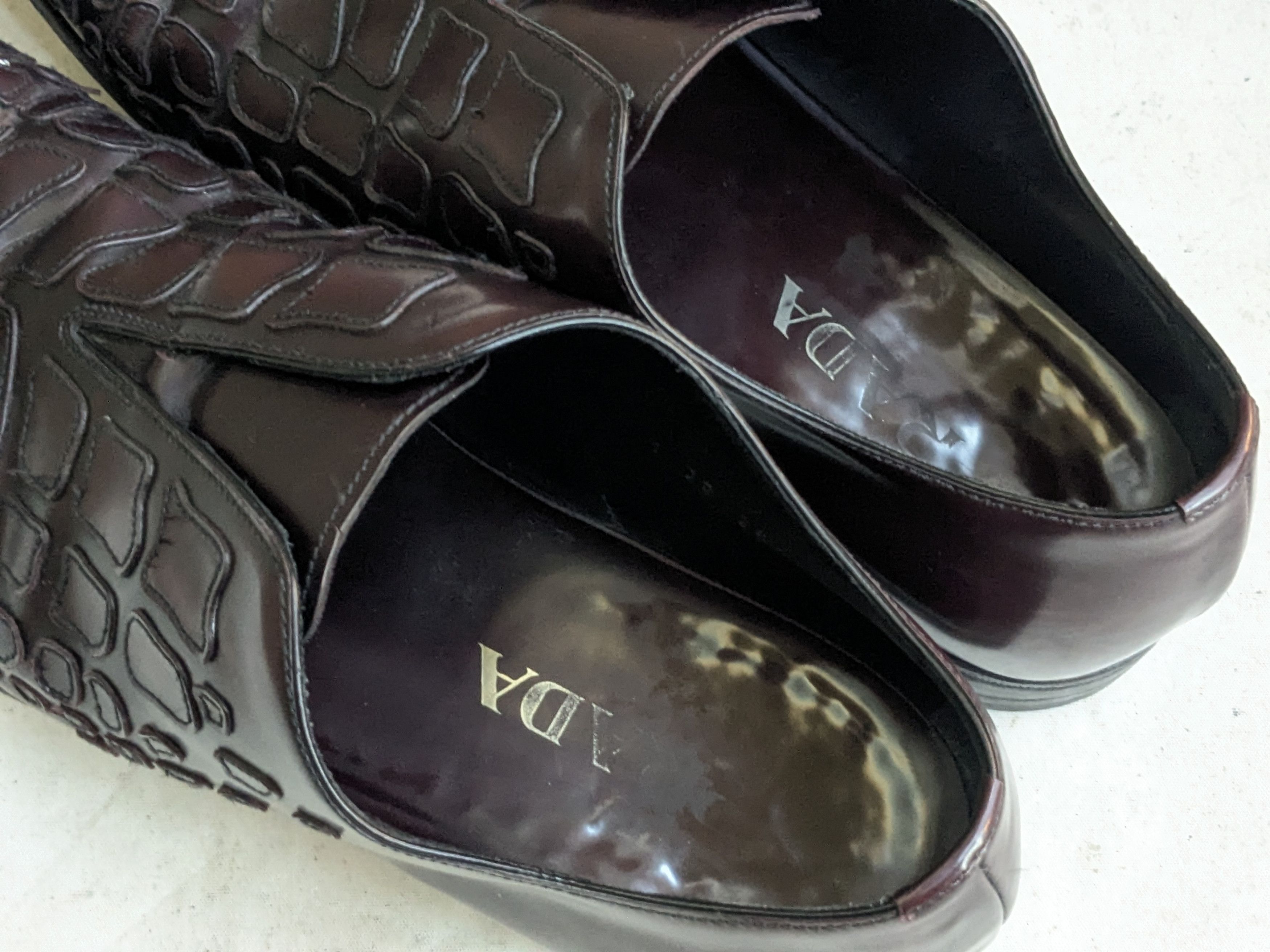 Prada Prada Oxfords Burgundy 9.5 Croc Pattern Leather Size US 9.5 / EU 42-43 - 15 Thumbnail