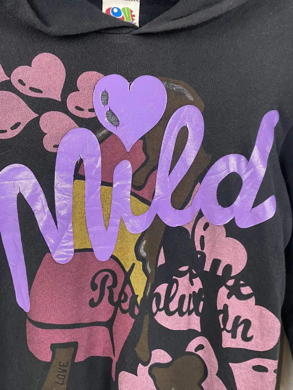 Angel Blue Vintage Love Revolution Hoodies Black Pullover Size US M / EU 48-50 / 2 - 7 Thumbnail