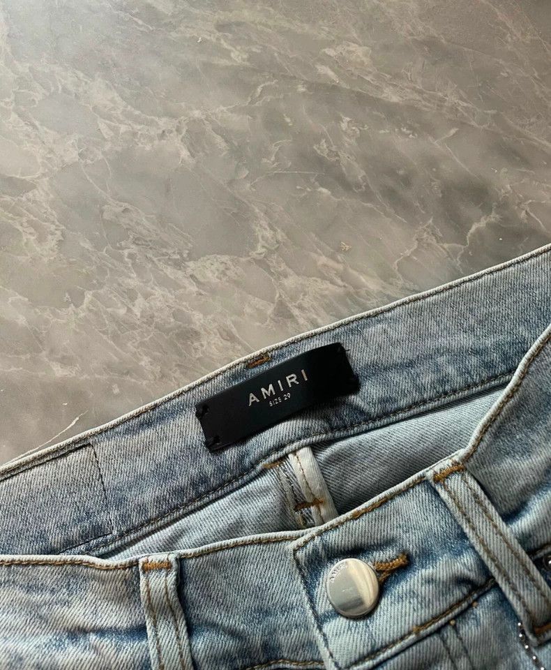 Amiri Amiri limited edition pattern patched blue denim pants Size US 29 - 3 Thumbnail