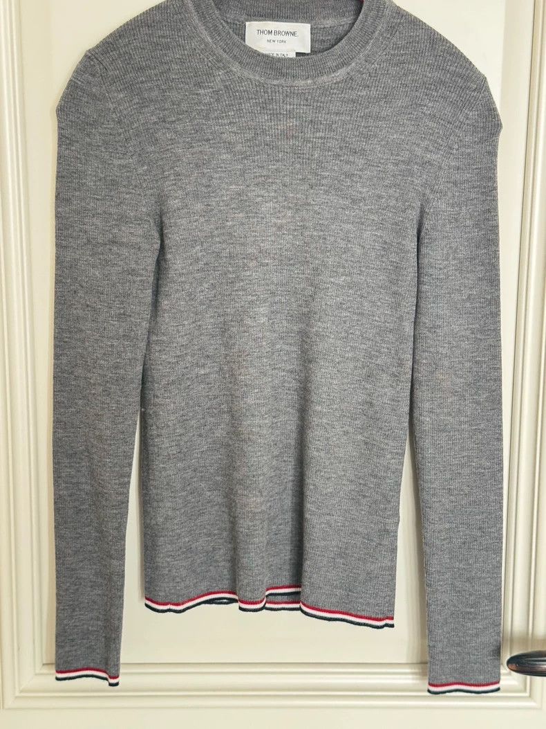 Thom Browne Thom Browne Gray wool turtleneck base shirt Size US XXS / EU 40 - 1 Thumbnail