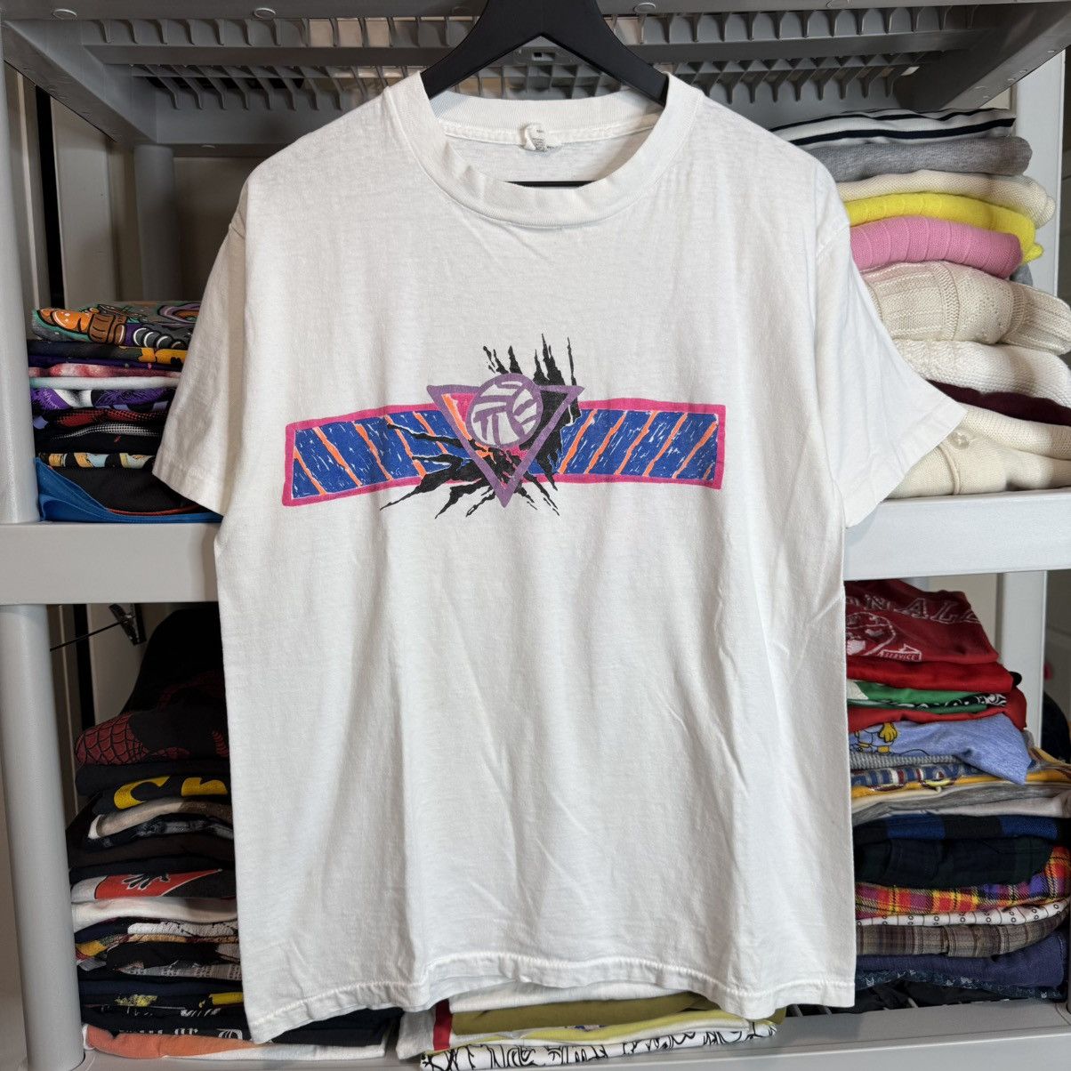 Adidas × Vintage VINTAGE ADIDAS T-SHIRT 1990's SINGLE STITCH VOLLEYBALL USA Size US M / EU 48-50 / 2 - 1 Thumbnail