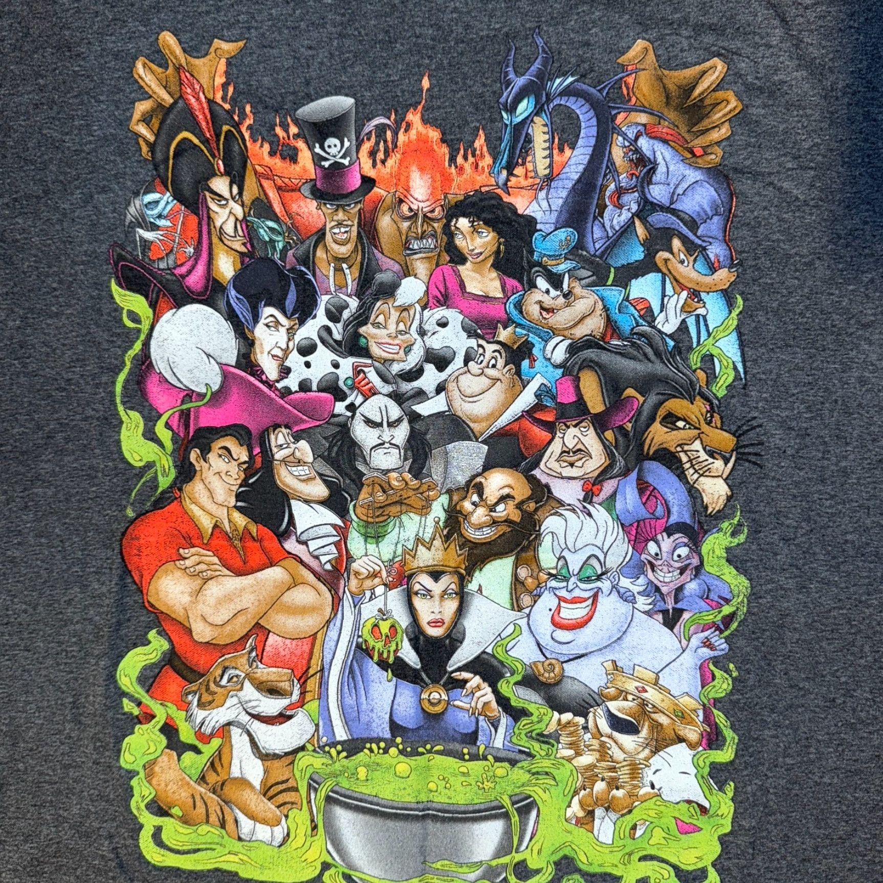 Disney Disney Shirt 2XL Gray Short Sleeve T-Shirt Unisex Adults Graphic Print All Villains Logo Disney 2XL Size US XXL / EU 58 / 5 - 2 Thumbnail