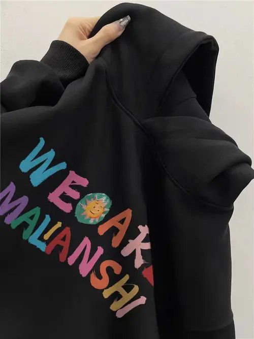 VIBE Hip Hop Graffiti Letter Print Loose XXL Hooded Sweatshirt Size US XXL / EU 58 / 5 - 8 Thumbnail