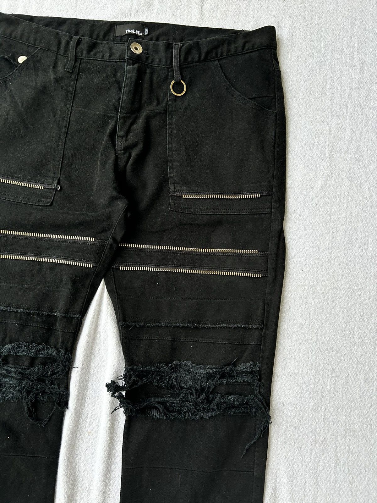 If Six Was Nine 💸BINDINGOFFER💸Flared jeansthelees black denim multizip style Size US 38 / EU 54 - 5 Thumbnail