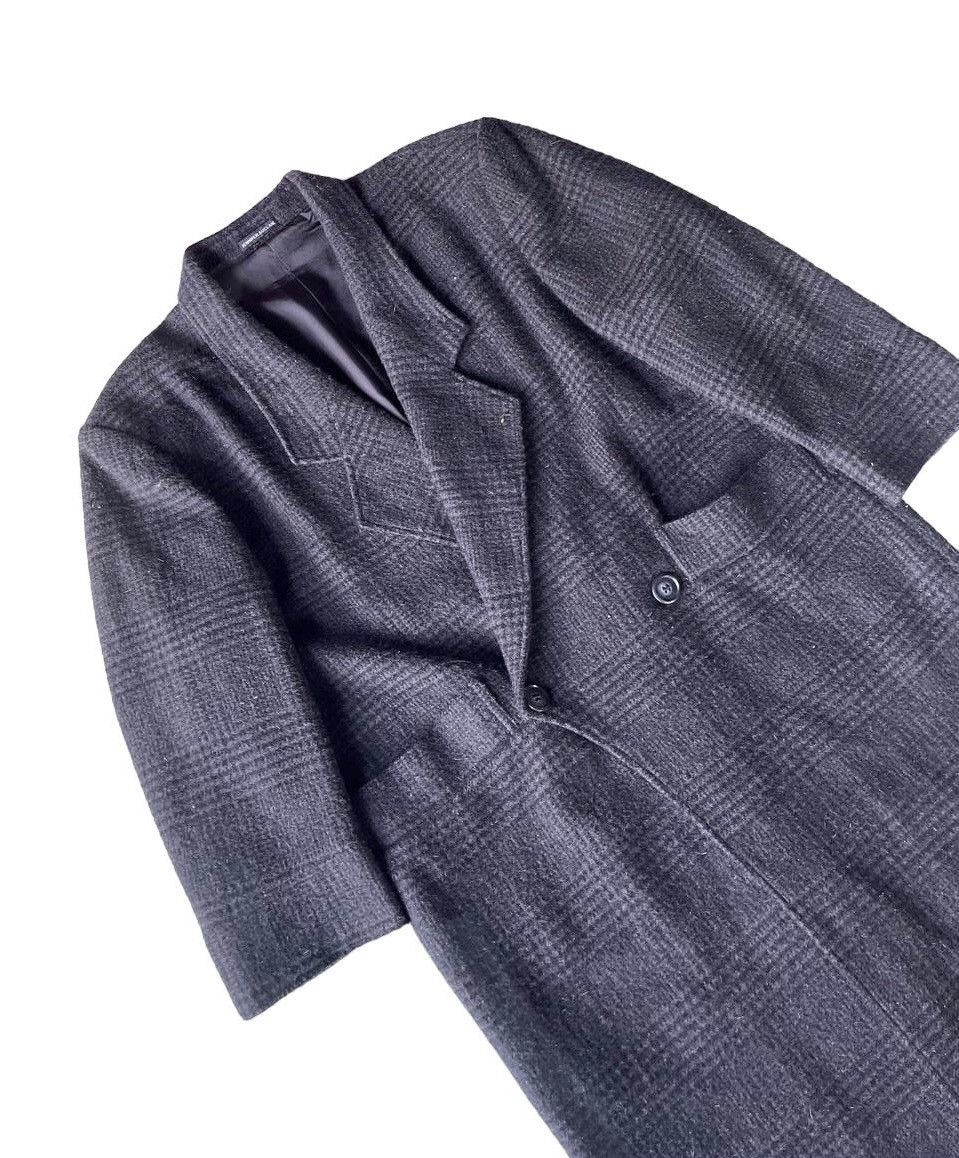 Japanese Brand Jennifer Auclaire Dark Grey Plaid Wool Coat Cropped Sleeves Size US M / EU 48-50 / 2 - 5 Thumbnail