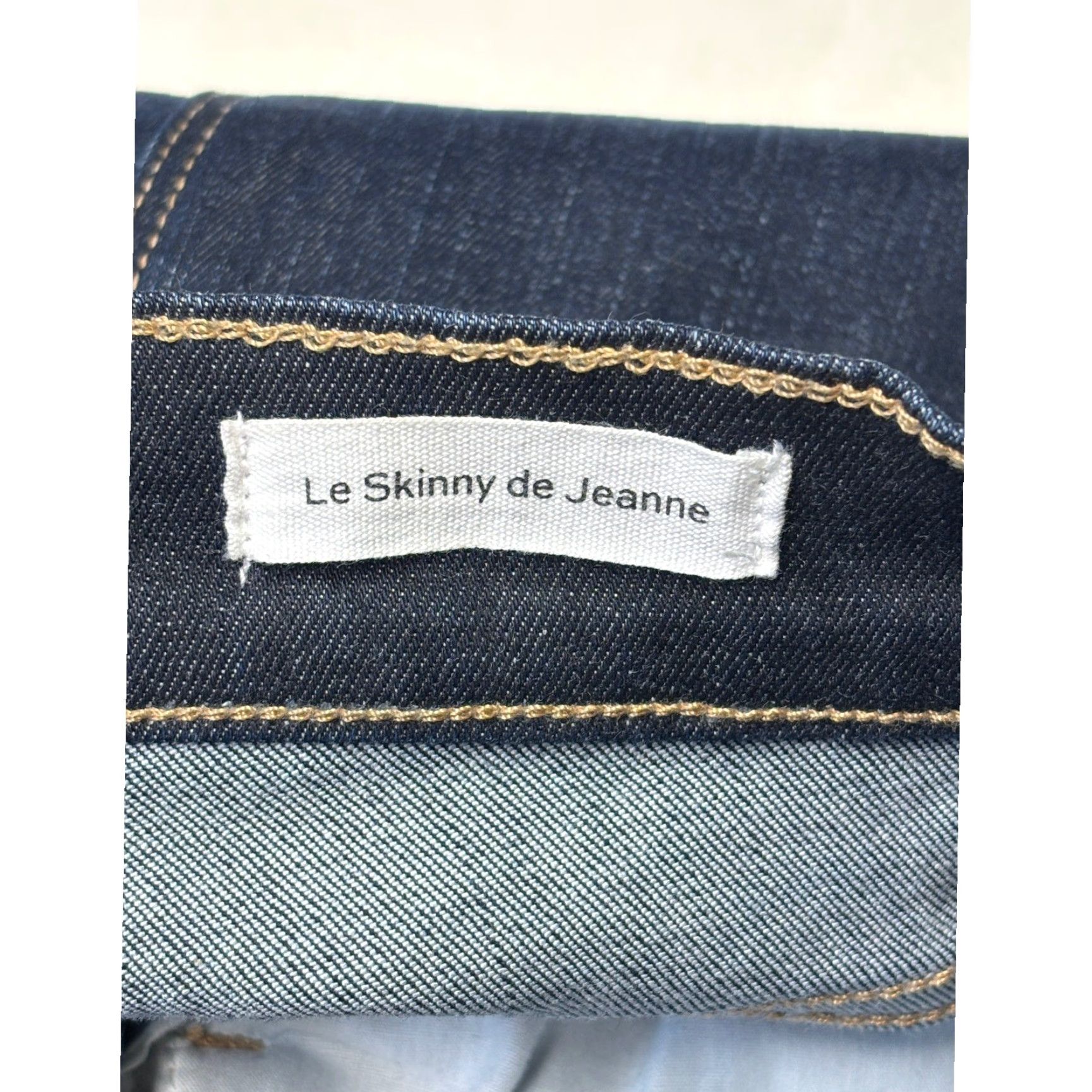 Frame FRAME Le Skinny de Jeanne Edgerton Dark Wash Jeans 25X28 Women Regular 5-Pocket Denim Slim Stretch Distressed Button Zip Blue Size 42" / US 20 - 6 Thumbnail