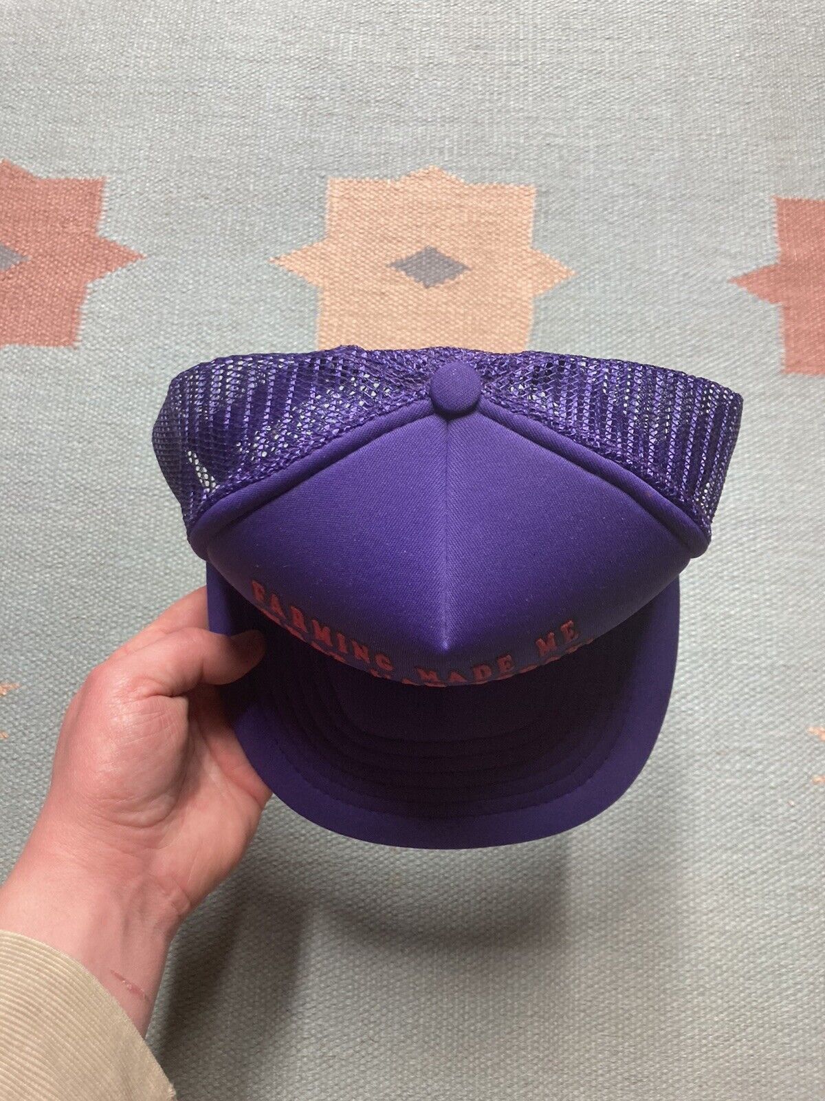 Vintage Vtg trucker hat farming made me dirt poor novelty funny Size ONE SIZE - 3 Thumbnail