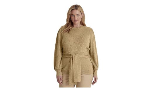 Polo Ralph Lauren LAUREN Ralph Lauren Plus Size Belted Sweater Camel 3X Size 3XL / US 20-22 - 2 Thumbnail
